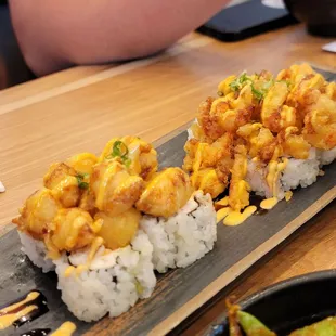 Fried Scallop and Langostino roll!