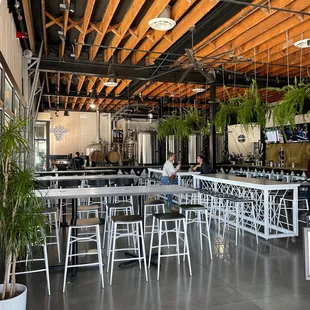 the interior of the brewery