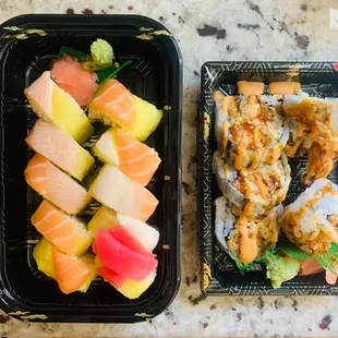 Rainbow roll and shrimp tempura