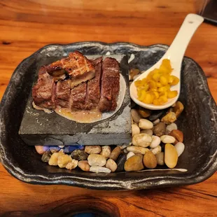 Yakimono (aged NY strip, foie gras, corn) - May 2023