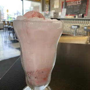 Strawberry icecream soda