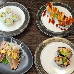 sashimi, sushi, sushi and sashimi, food