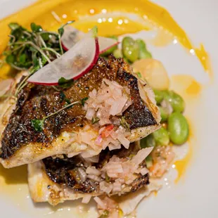 Grilled Branzino Fillet from our NYE Prix Fixe Menu