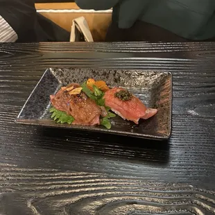 Tuna with caviar and Wagu