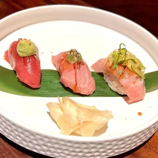 Tuna 3 ways, Akami, Chutoro and Ootoro!
