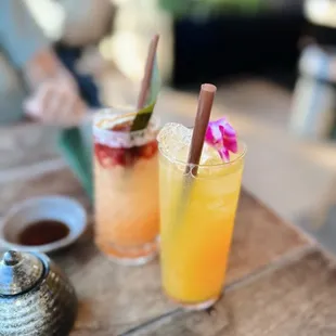 Poco (orange drink) and Lupin the 3rd (yellow)