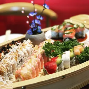 Assortment of signature sushi rolls