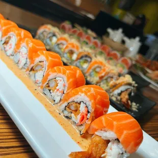 sashimi, sushi, sushi and sashimi, food