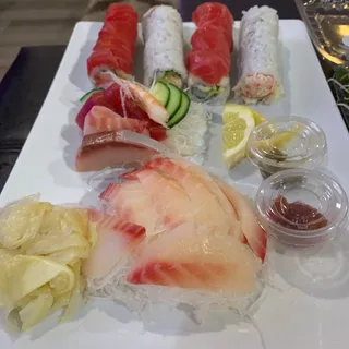 7 Piece White Fish Sashimi with Yuzu Ponzu