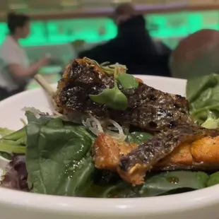 SS6 Salmon Skin Salad. It was delicious and a good portion