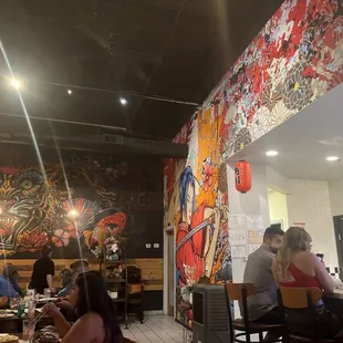 Inside the restaurant.