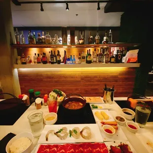 interior, sushi and sashimi