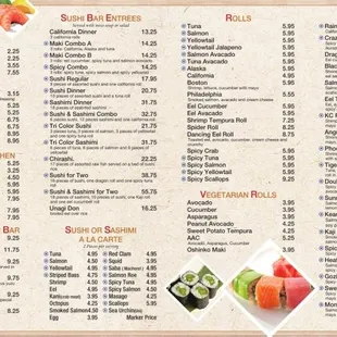 Kaji Sushi &amp; Grill Menu