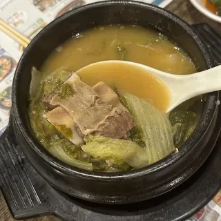 Cabbage, Beef Rib & Soybean Soup