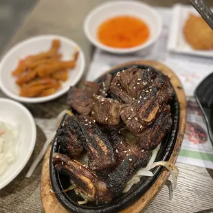 a variety of foods on a table