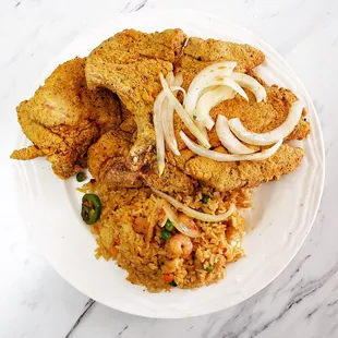 Pork chop and fried rice
