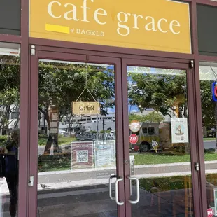 The entrance.  Update:  The name of this establishment is no longer Cafe Grace.