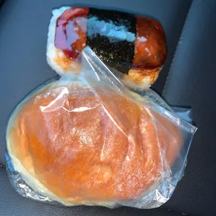 a hot dog wrapped in plastic