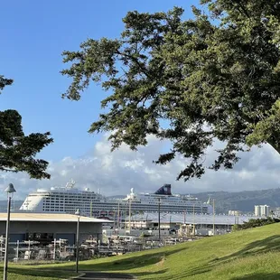 View of the Pride of America cruise ship. I&apos;m standing about a mile away.