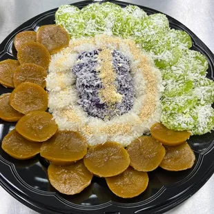 Custom Sari Saring Party Platter. (Pichi-Pichi, Kutsinta, Puto Bungbong, and Palitaw). Very delicious and fresh!