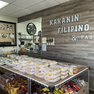 a display of pastries and pastries