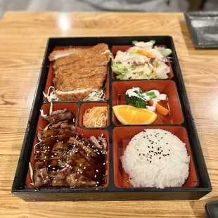 Any 2 Items Bento - Teriyaki Beef and Tonkatsu