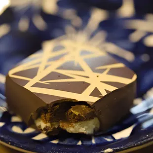 A bite of Yuzu truffle