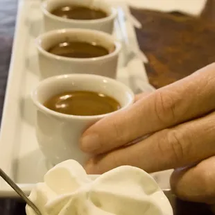 Flight of drinking chocolate