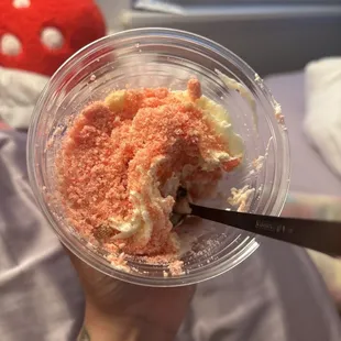 Strawberry crunch cake cup
