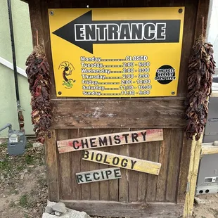 Entrance signage.