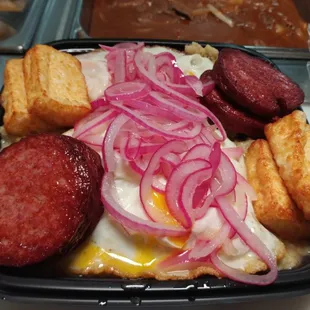 Mangu w/ salami,egg and cheese.