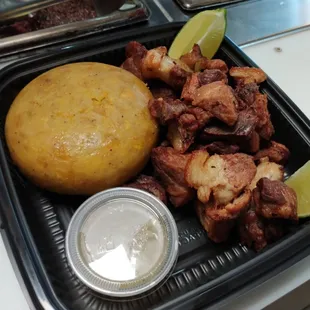 Mofongo and fried pork