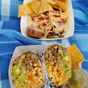 California Burrito with Beef (very filling!) $13.99 Beef was a bit dry. I think pork would better.   And two tacos $10.99