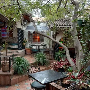 Nearly everyone chooses the Courtyard on a nice day or even a cloudy day, like this one.