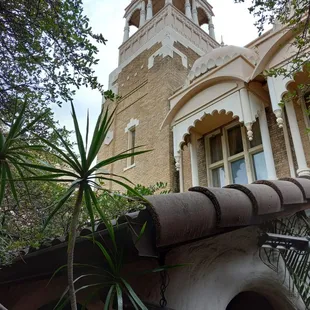 View of the Temple parapet from the Courtyard.
