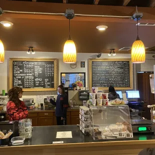 The front serving counter.