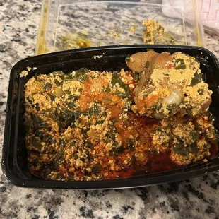 a portion of a casserole