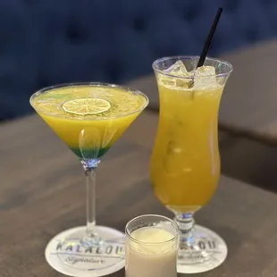 (From left to right) Escape to paradise, Cinnamon Toast Crunch shot, Island nights