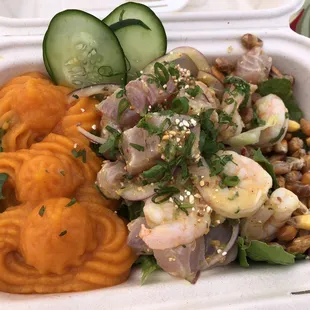 Mixed fish and shrimp ceviche Lao style