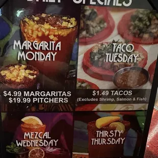 Daily specials