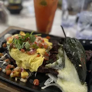 Adobado steak and eggs