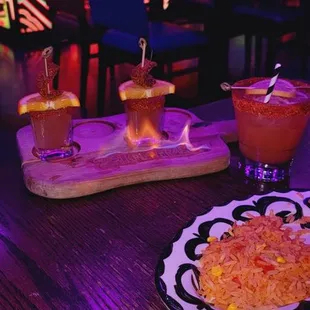 Tamarindo shots on fire next to my Guavarita