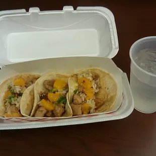 Spicy chicken tacos &amp; lychee lemonade