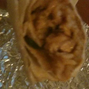 Contents of a spicy tofu burrito (1/21/12).