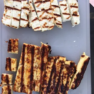 These are cheeses that I bought at Kalck&apos;s today after I grilled them.