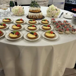 a variety of desserts on a table