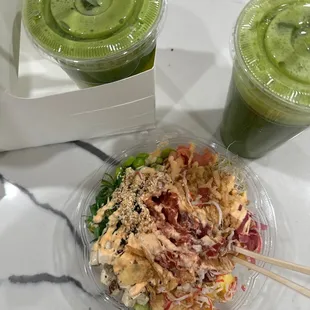 Poke bowl and Lean Green