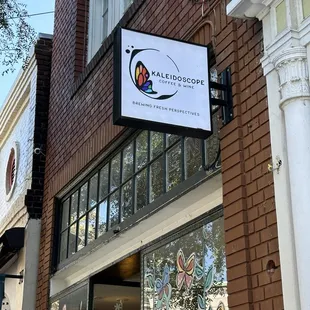 Exterior signage of the building