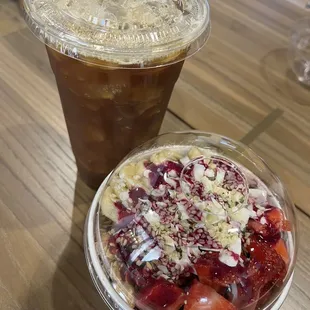 Cold brew and açaí bowl