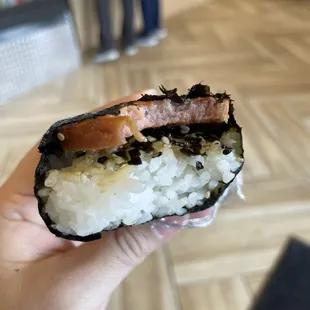 Spam Musubi has furikake inside! Yum!